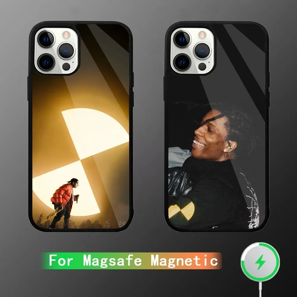 Чехол для телефона A-ASAP Rocky Rapper для iPhone 15,14,13,12,11, Plus, Pro, Max Mini Magsafe с магнитной беспроводной зарядкой