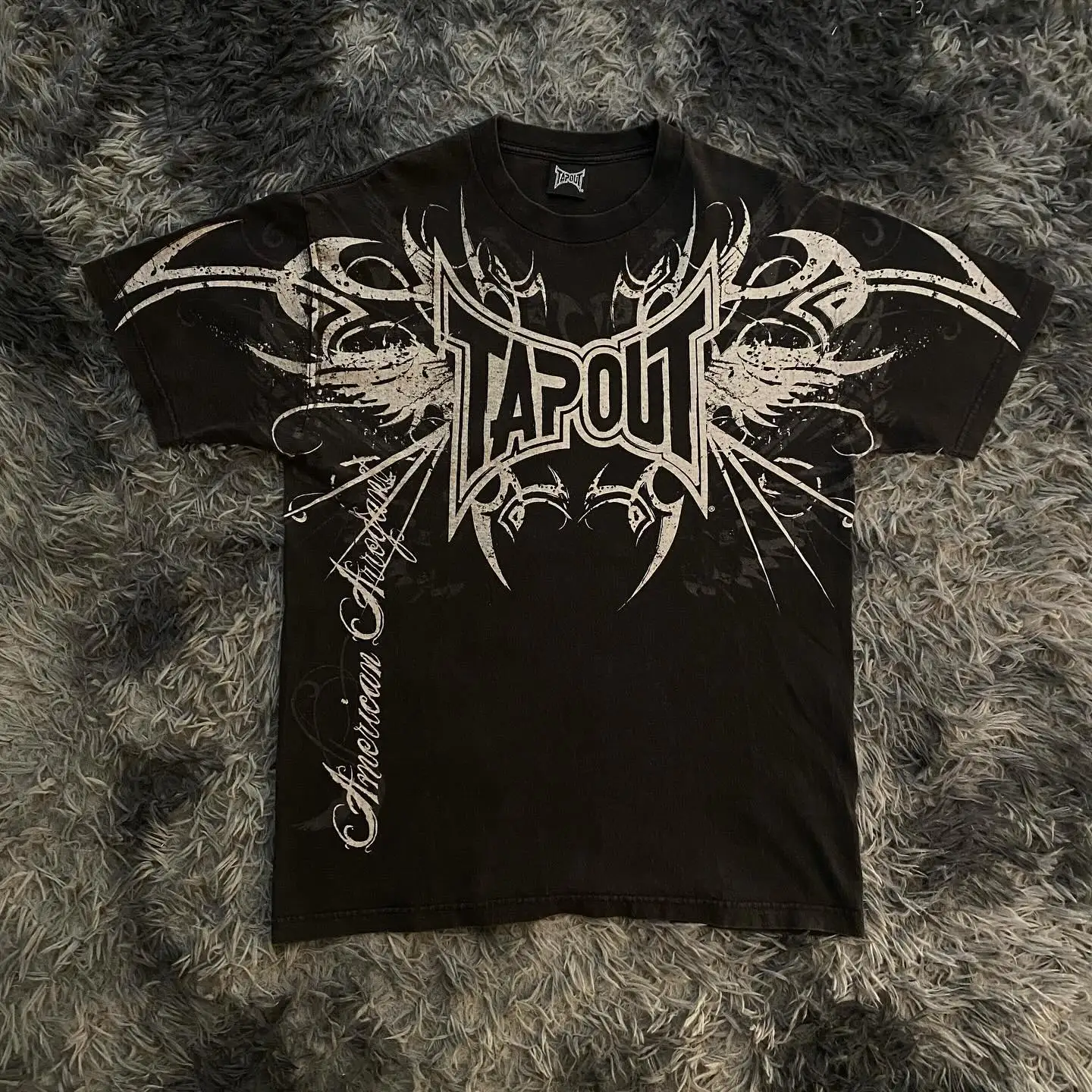 Хип-хоп буквенный принт Harajuku Tapout Графические футболки Новые готические хлопковые топы с круглым вырезом и короткими рукавами Y2K Мужская футболка большого размера