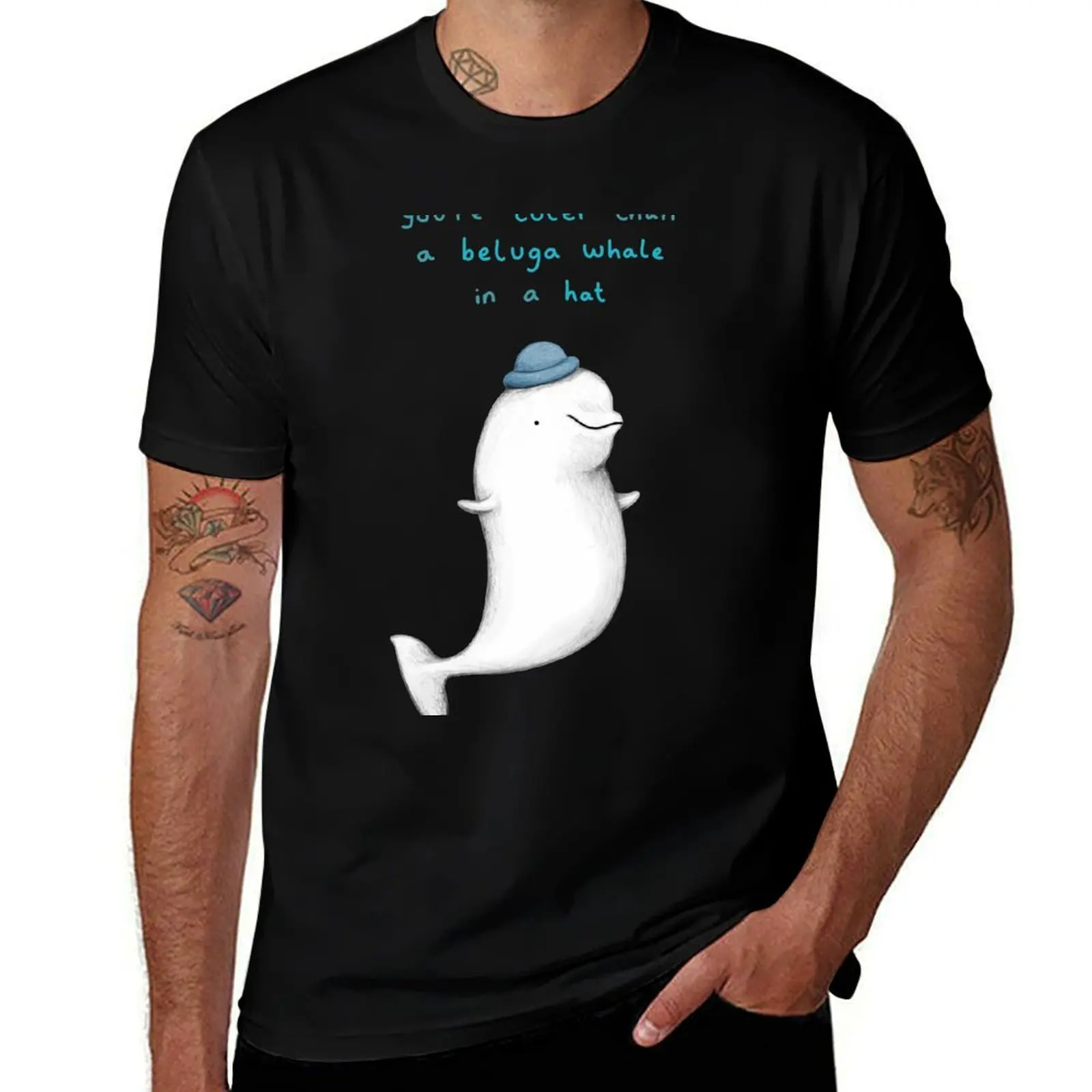 Футболка You're Cuter than a Beluga Whale in a Hat, одежда больших размеров, быстросохнущая мужская дизайнерская одежда