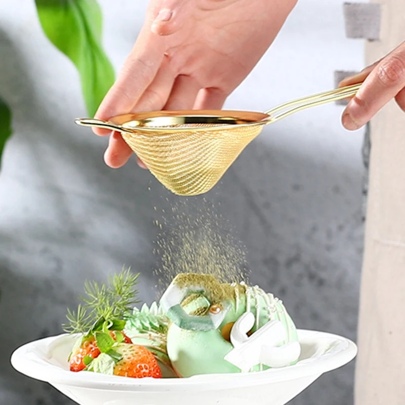 Фото Сетчатый дуршлаг для кухни, металлический дуршлаг с длинной ручкой №5