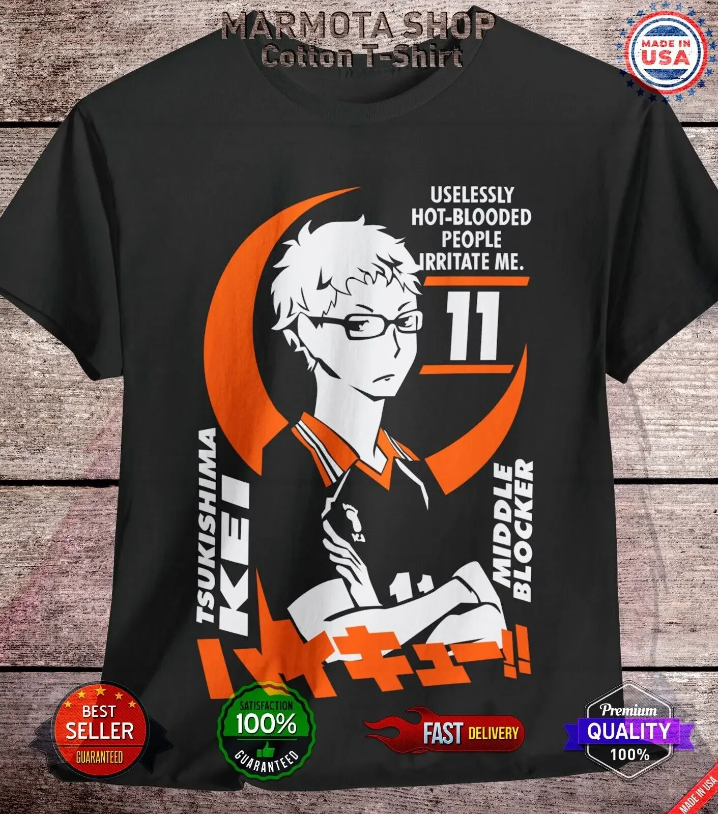 Японская футболка для волейбола Kei Tsukishima Haikyuu Hinata Tobio