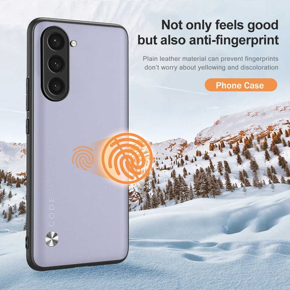 Фото SamsungS23FE Чехол Премиум простая кожаная задняя крышка для Samsung Galaxy S23 FE S23FE 5G SM-S711B 6,4 