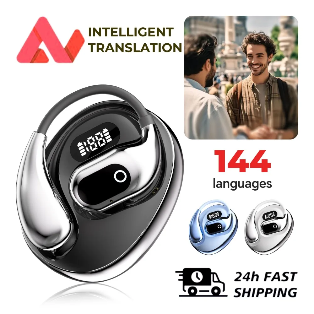Bluetooth-гарнитура с искусственным интеллектом, 144 языка, двусторонние переводчики с искусственным интеллектом в реальном времени, наушники для беспроводных наушников ENC Business