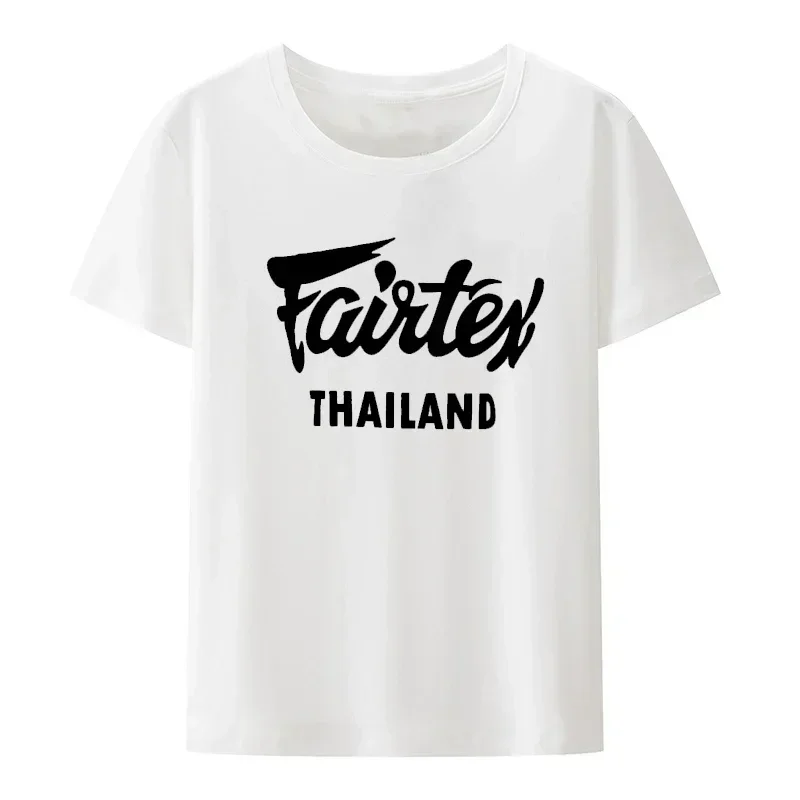 Фото Футболка Fairtex, Таиланд, черная повседневная футболка для тайского бокса, кикбоксинга, с круглым вырезом, свободная хипстерская блузка с графическим рисунком, уличная мода, дышащая №2