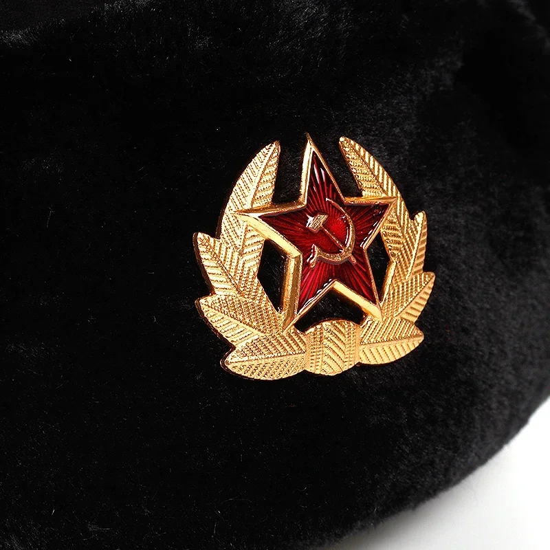 Фото Значок Sovjet Militaire Rusland Bomber Hoeden Pilot Trapper Кепка-авиатор Зимняя искусственная кепка Konijnenbont Oorklep Sneeuw Кепки Hoed №5