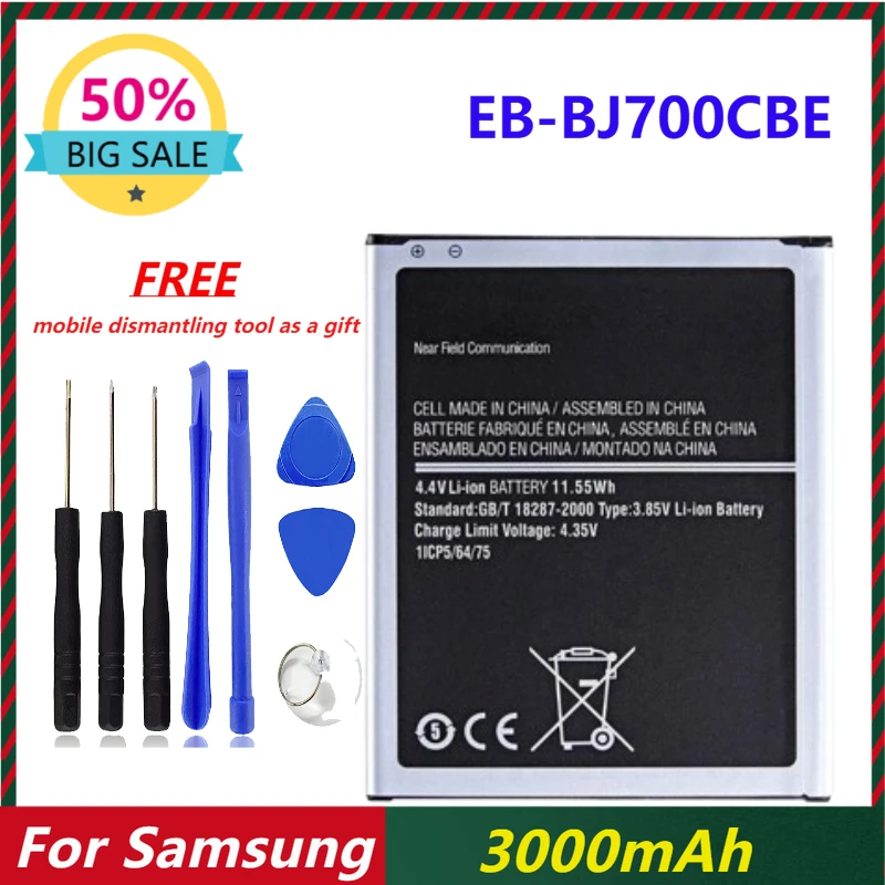 Аккумулятор EB-BJ700CBE емкостью 3000 мАч для Samsung Galaxy J7 J7000 J7009, аккумуляторы для мобильных телефонов