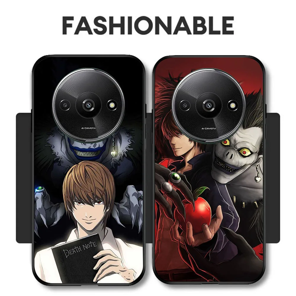 Фото Черный чехол BD-24 Death Note для Xiaomi Redmi Note 14 14C 14R A4 A3 A3X POCO F2 X3 C75 NFC Pro Plus №2