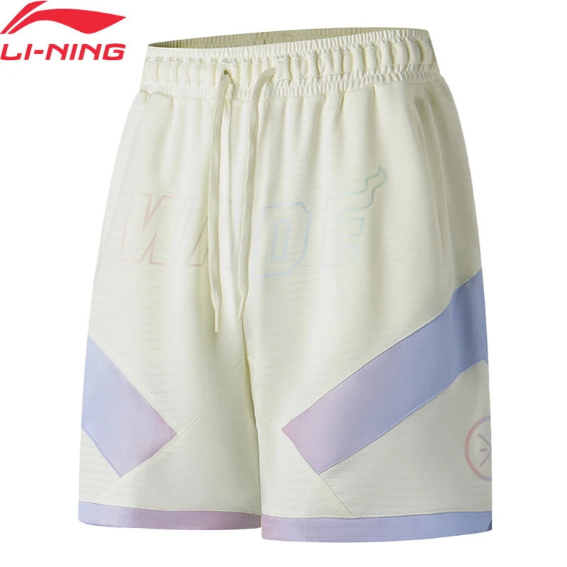Мужские спортивные шорты Li-Ning, дышащие удобные шорты из 100% полиэстера, с карманами