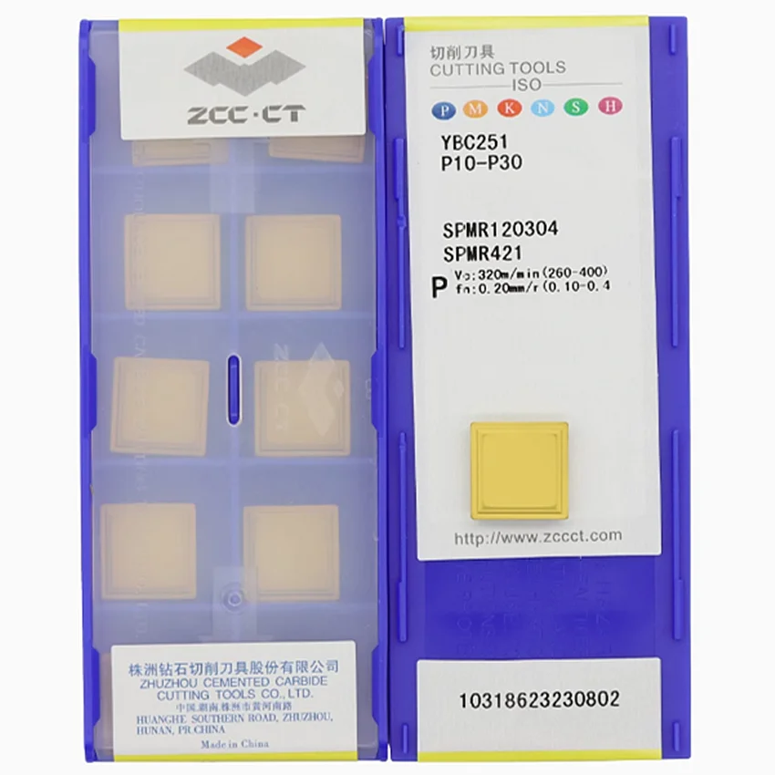 SPMR120304 YBC251/SPMR120308 YBC251/SPMR120304 YBM251/SPMR120308 YBM251 ZCC.CT Твердосплавные пластины с ЧПУ, фрезерные инструменты, 10 шт./кор.
