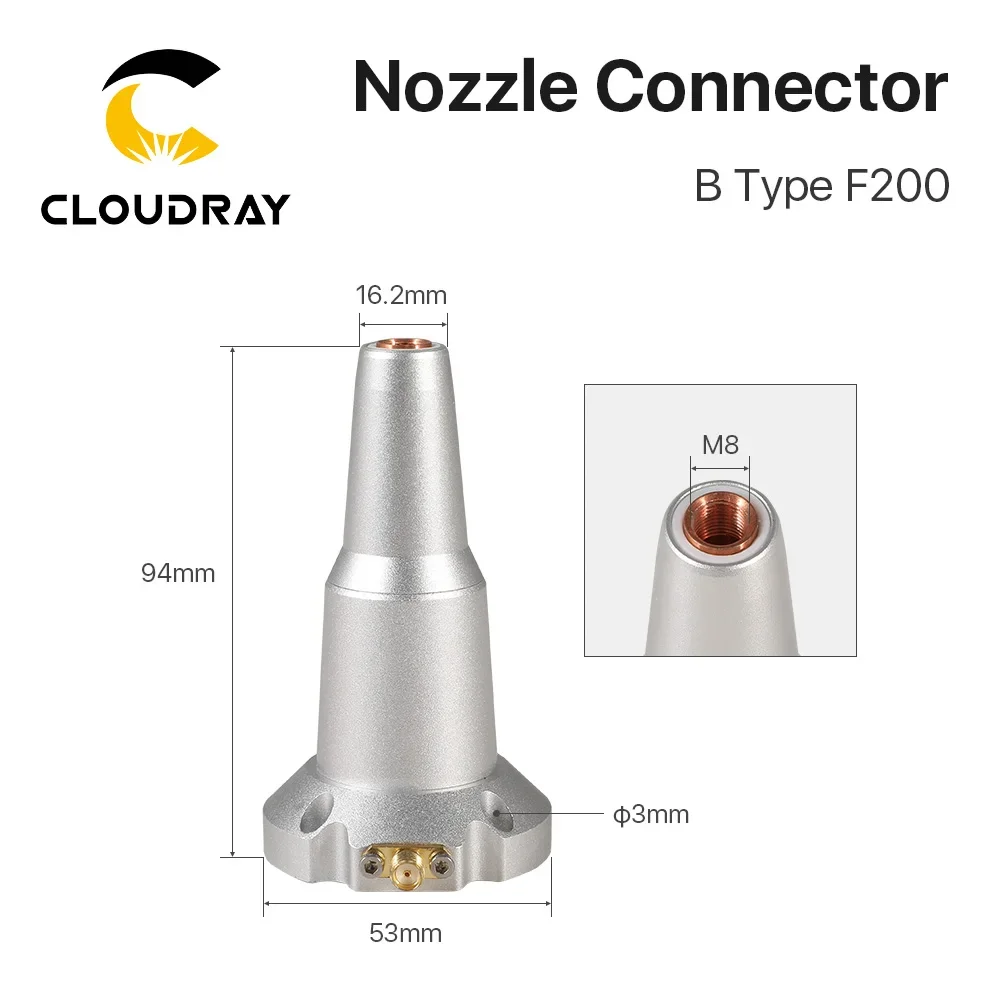 Фото Разъем для оптоволоконного лазерного сопла Cloudray 3D Type B для лазерной головки BM109 №5