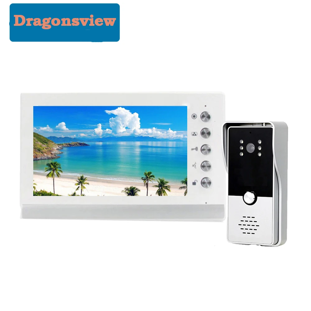 Видеодомофон Dragonsview, домашний проводной видеодомофон 7 дюймов, наружная камера дневного и ночного видения, HD монитор, разблокировка, разговор