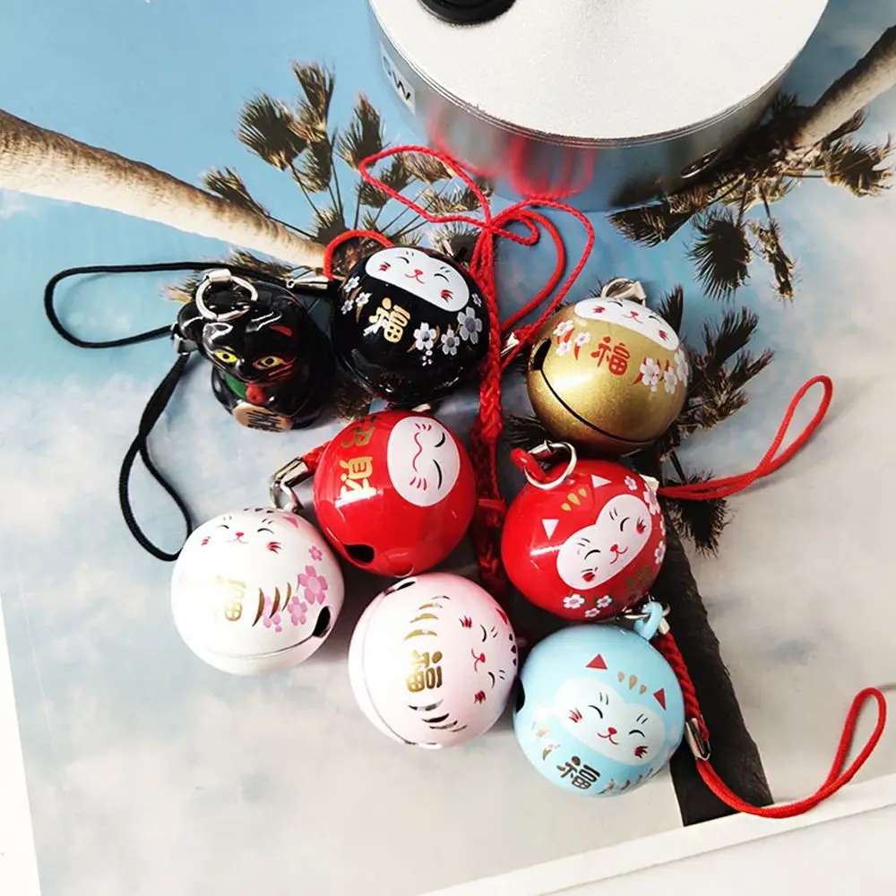 Fortune Wealth Jewelry Craft Красный кулон для телефона Maneki Neko Водные колокольчики Подвеска в виде колокольчиков Япония Daruma Lucky Cat Брелки для ключей