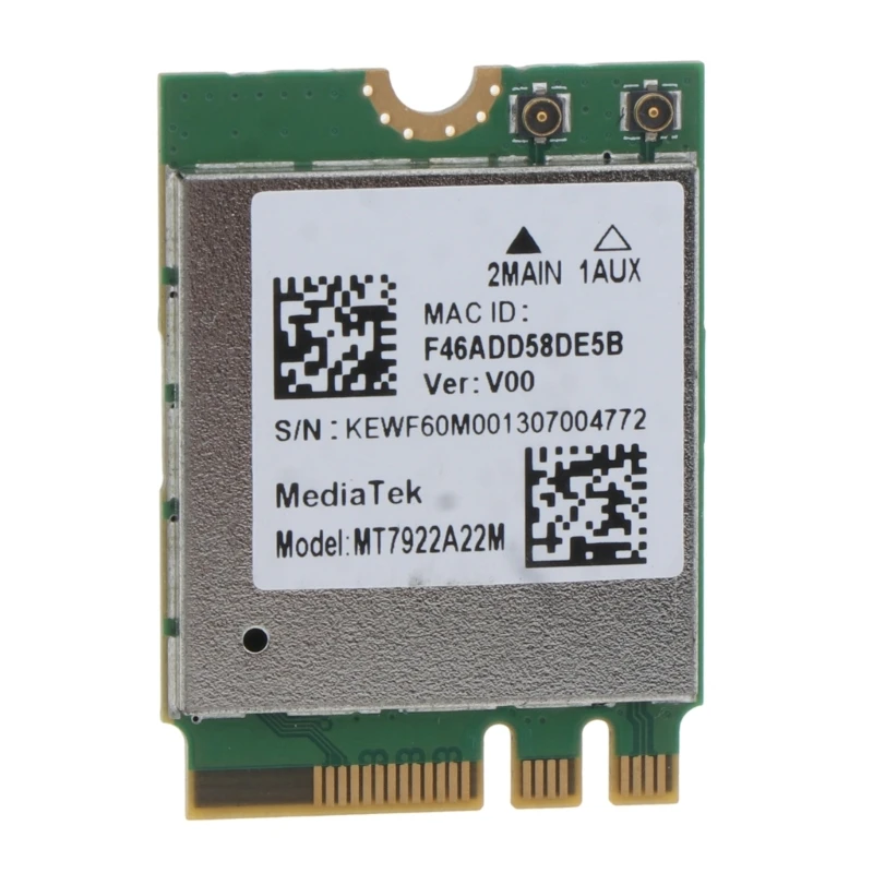Фото Трехдиапазонная Wi-Fi 6E MT7922, 2400 Мбит/с, 2,4G, 5G 6G, Bluetooth, Wi-Fi 6, беспроводная карта 802.11AX для Windows 10/11, чем AX210 №5