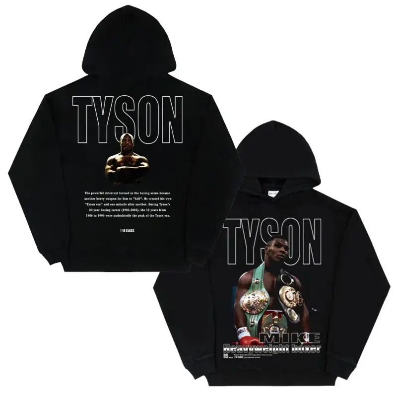 Tyson Boxer Tyson Series свитер с капюшоном UFC Американский ретро поп свободная толстовка мужская одежда уличная одежда