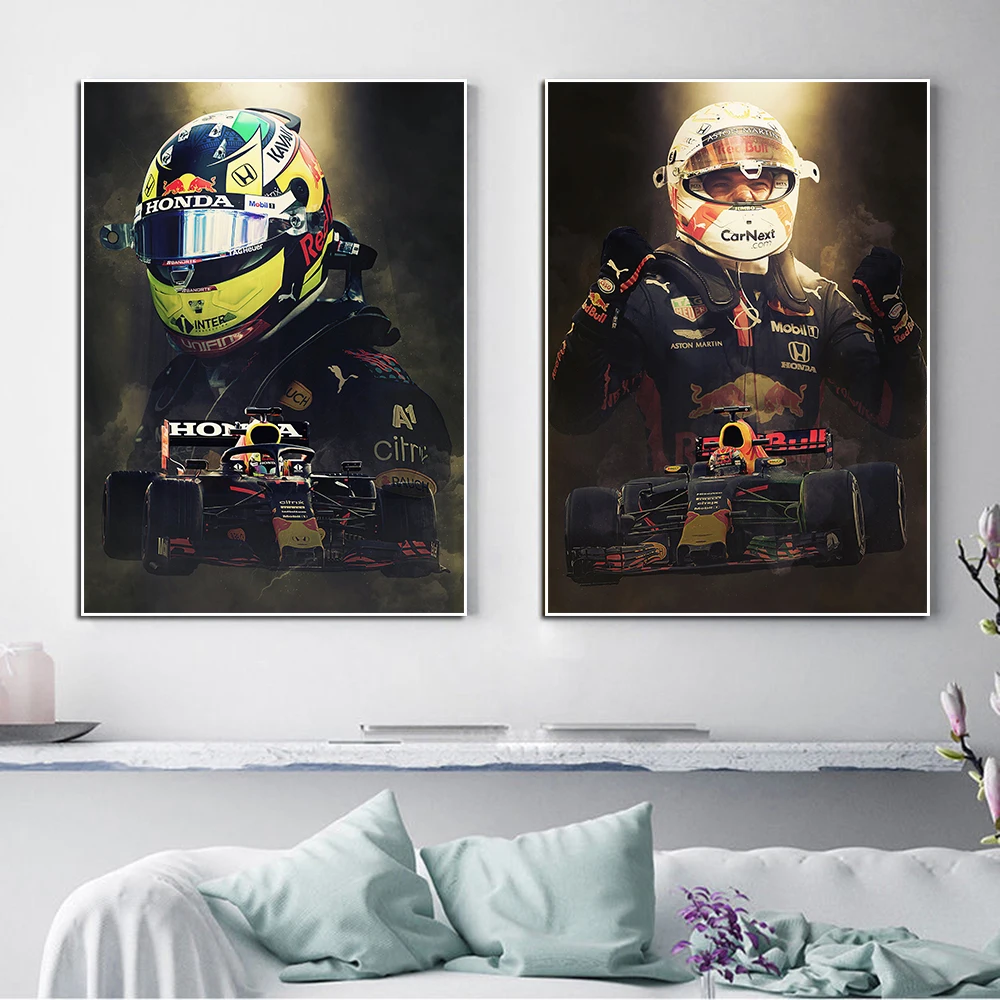 Фото Формула Grand Prix Winner Гамильтон граффити холст картина Феррари команда гонщик читрикат печать Norris настенное Искусство Декор комнаты №4