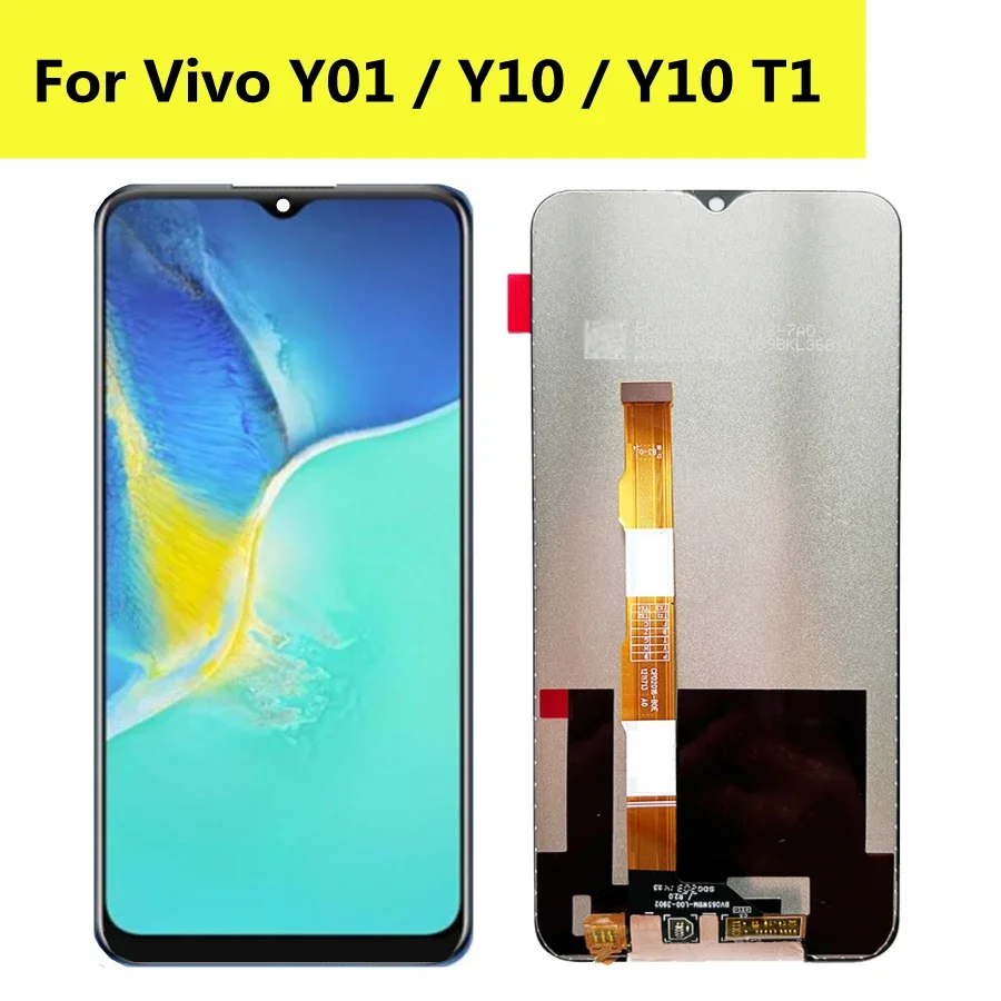 Черный 6,51-дюймовый ЖК-дисплей для VIVO Y01 VIVO Y10 T1 V2168A VIVO Y10 V2140A, сенсорный экран, дигитайзер в сборе
