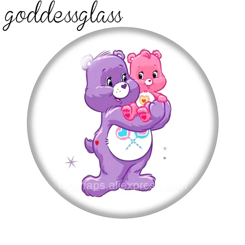 Фото MINISO Care Bears Rainbow Share Cheer Grumpy 12 мм/18 мм/20 мм/25 мм Круглый фотостекло кабошон с плоской задней частью Изготовление выводов брелок №5