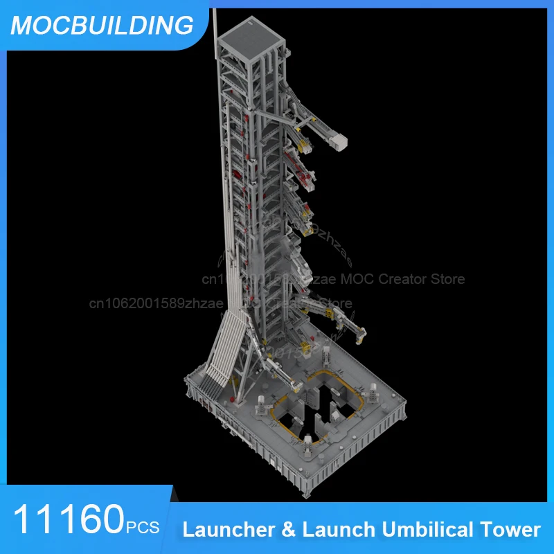 Строительные блоки MOC Saturn V MLV-25L, двух- или трехступенчатая мобильная пусковая установка и запуск пупочной башни, сборные кирпичи, космические игрушки, подарок