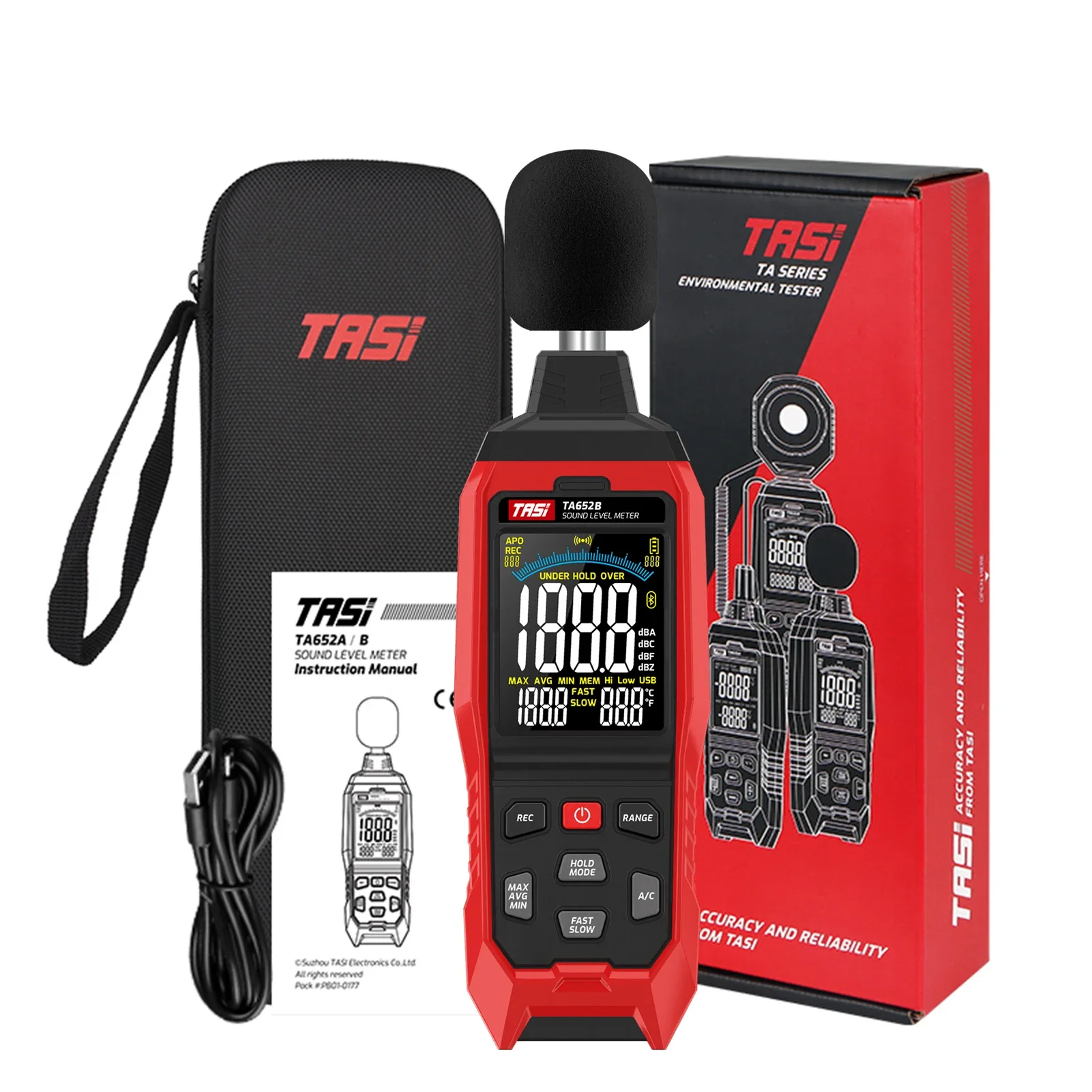 TASI TA652A 30 ~ 130 дБ тестер шума в децибелах A/C весовая промышленность детектор громкости измеритель уровня звука регистратор данных