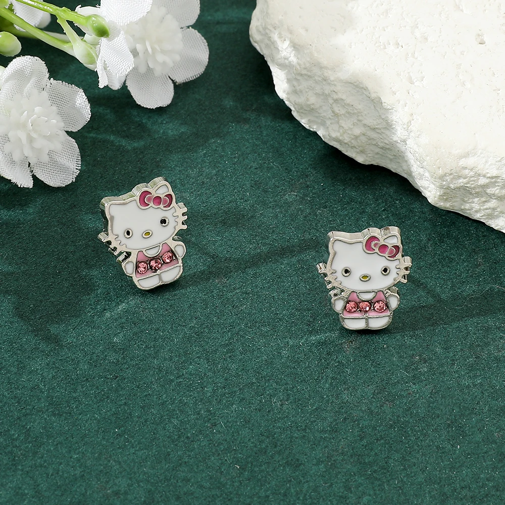 Sanrio Мультяшные Серьги Hello Kitty Молодежные серьги для девочек в стиле кампуса милые конфетные подарки для друзей (art.: 3920c8d5c1419) - 3920c8d5c1419