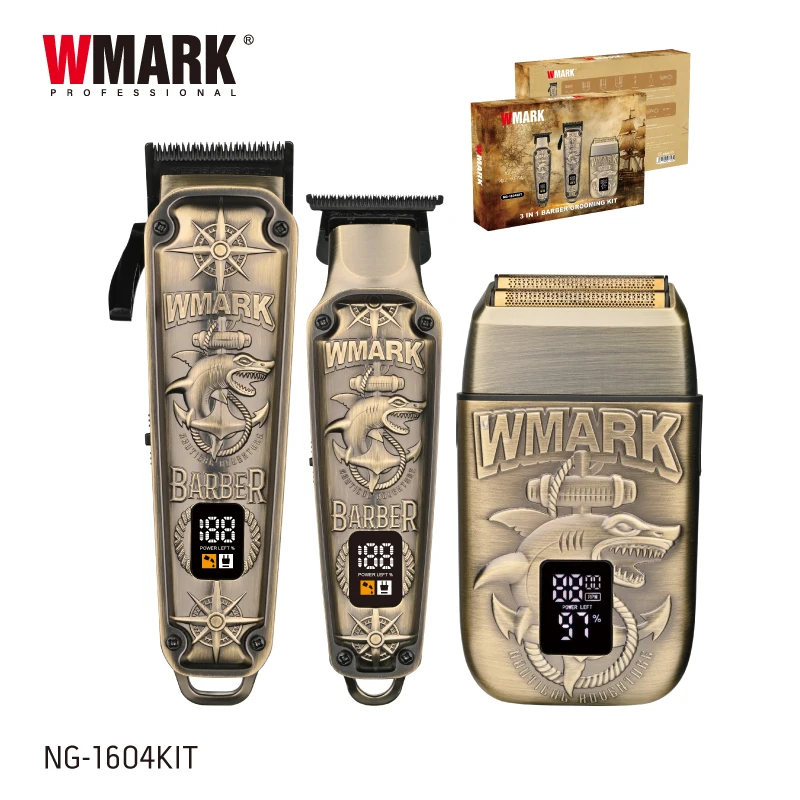 Новый электрический триммер для волос WMARK, машинка для стрижки волос NG-1604, электрическая машинка для стрижки, гравировальная бритва, зарядка, набор из 3 предметов для парикмахерской