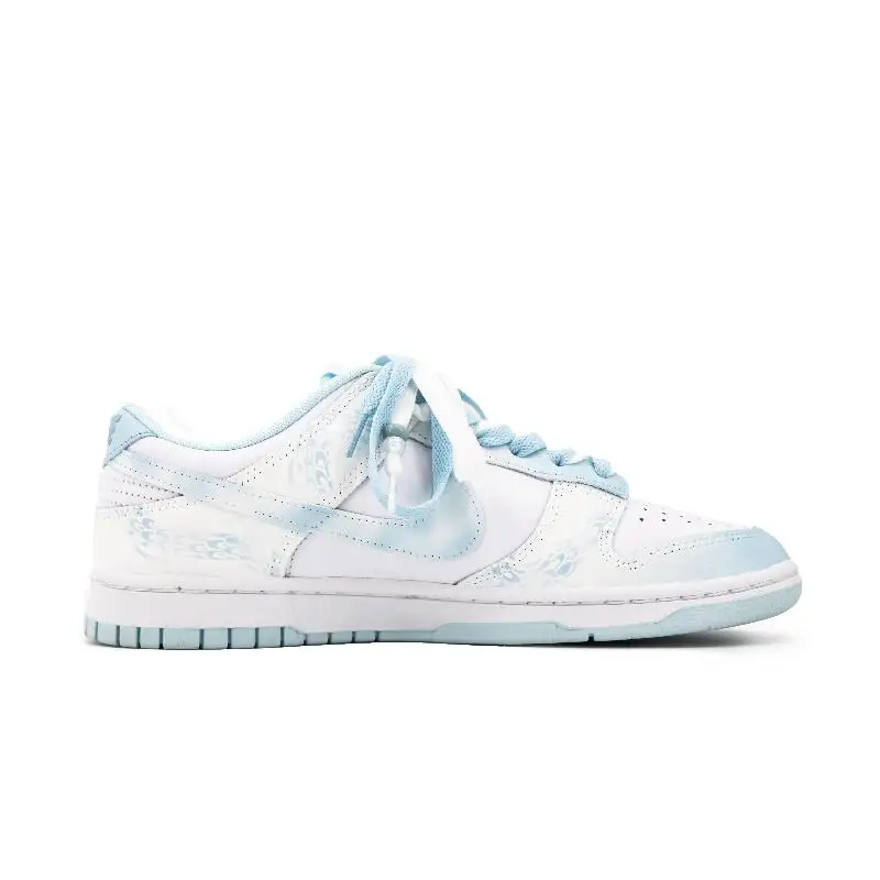 Фото [На заказ Yulong Blue and White S-BOX] Мужские низкие низкие кроссовки для скейтборда Nike Dunk, белые, синие №3