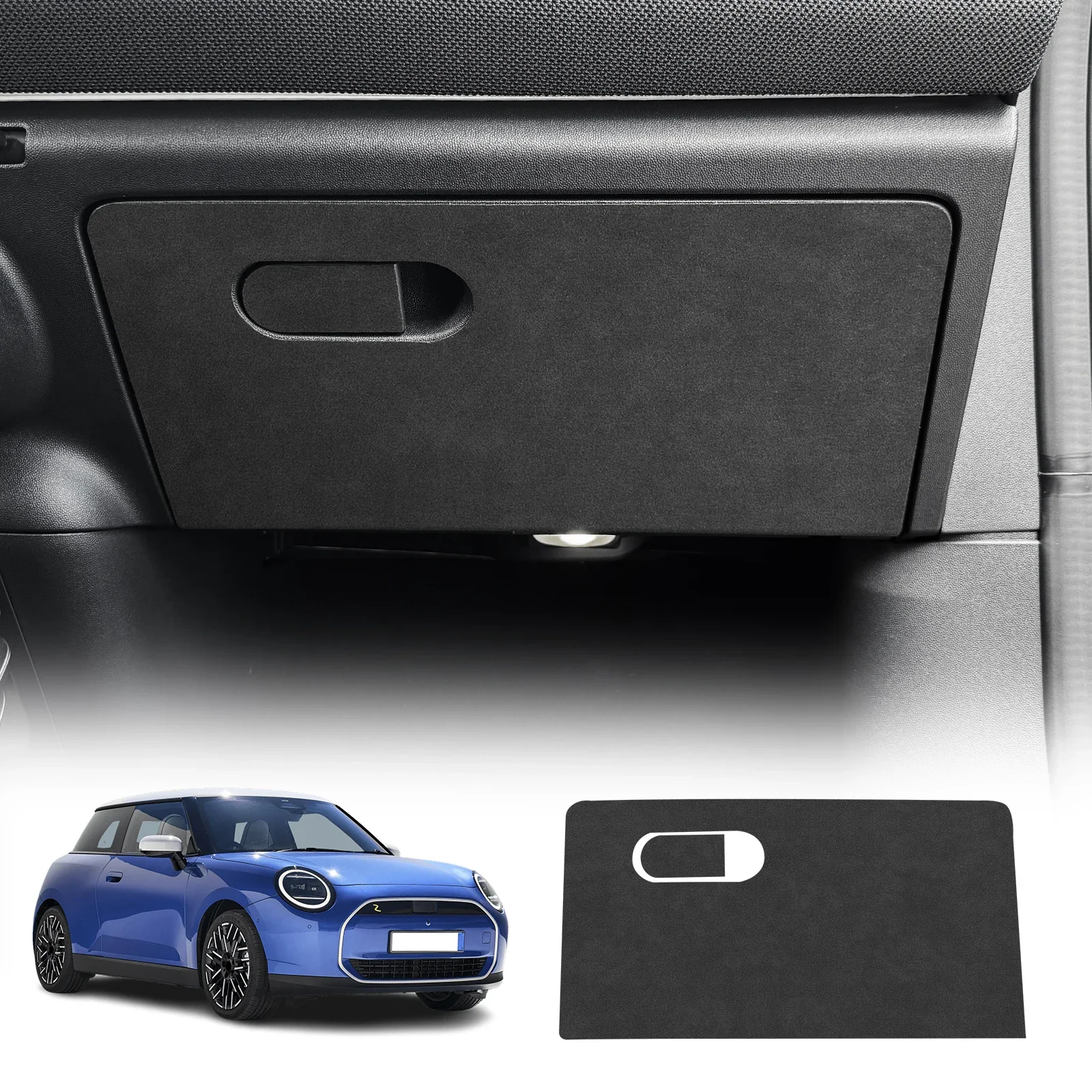 Для BMW Mini Electric Cooper J01 EV E SE 2024 2025 со шкатулкой для хранения, панель, замша, углеродная текстура, кожаная наклейка, внутренняя отделка