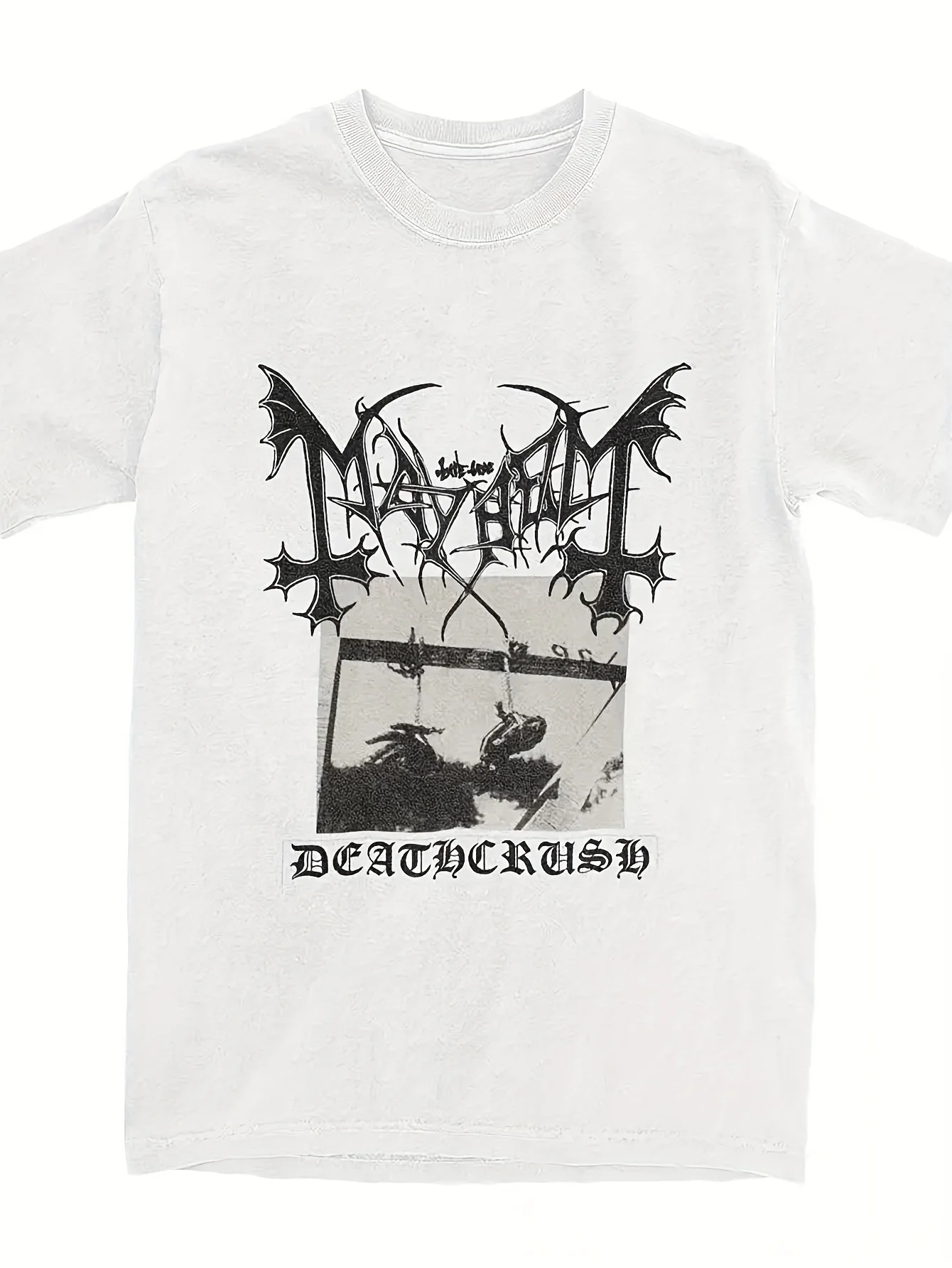 Men Women T Shirt Deathcrush Mayhem Song Merch Fun Vintage Pure Cotton Short Sleeve T Shirt O Neck Large Size T shirt