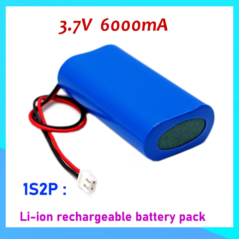 18650 3,7 V 6000mA 1S2P литий-ионный перезаряжаемый аккумулятор с 2P разъемом Встроенный BMS подходит для небольших бытовых приборов резервная батарея