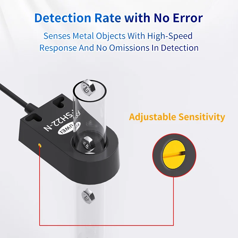 Фото Fuwei High-Speed Circular Proximity Switch Sensor Metal Magnetic Screw Spring Steel Ball Sensing Drop Counting Square Shape Thin №3