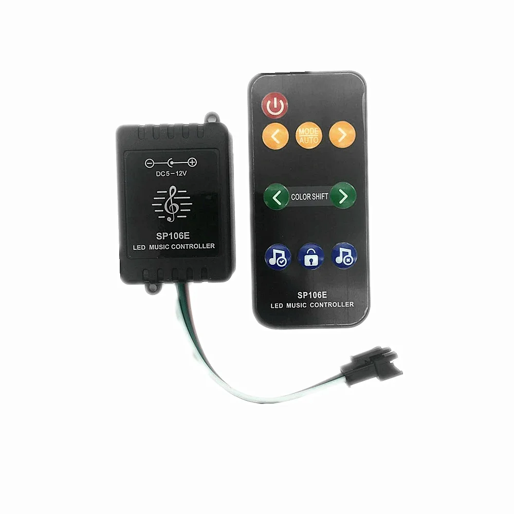 10 шт. SP106E 9 клавиш светодиодный музыкальный контроллер DC5V-12V WS2811/WS2812B/66812/6803 волшебная светодиодная лента цифровой красочный музыкальный контроллер