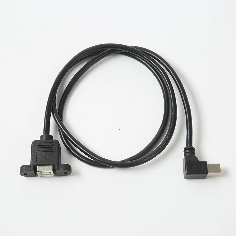 USB-кабель для печати может быть зафиксирован USB2.0 USB-кабель для печати с изгибом Удлинительный кабель для печати квадратный B публичный крепежный винт для панели