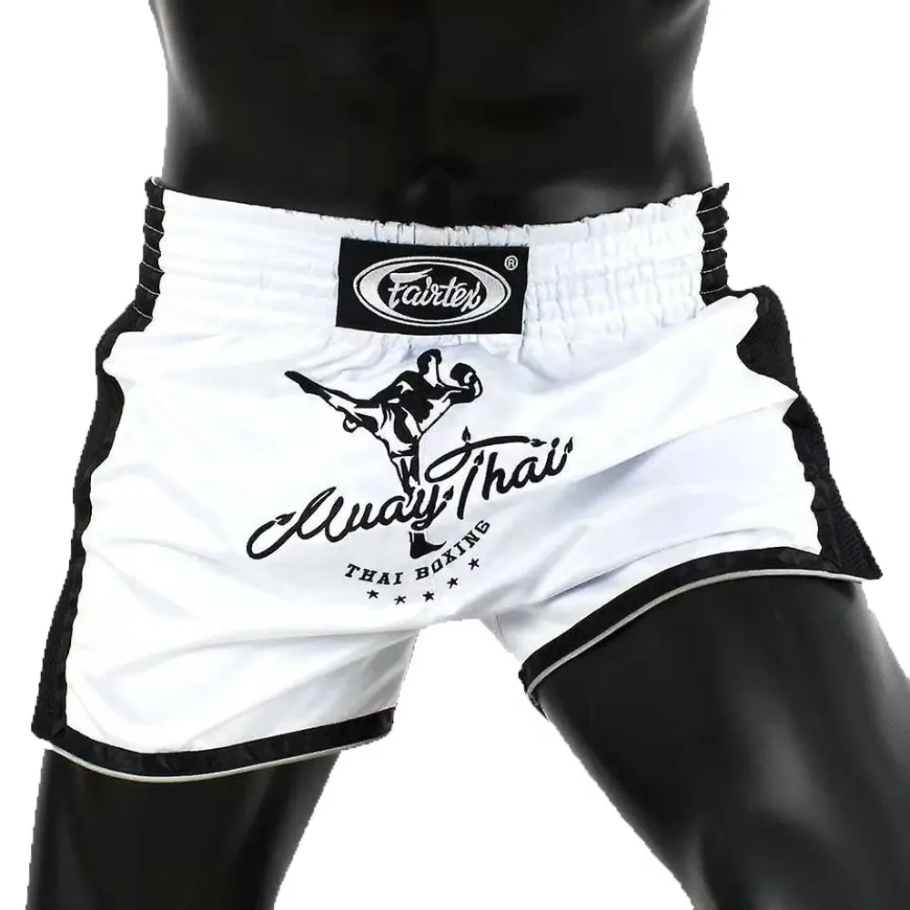 Белые шорты для тайского бокса Luxury-Fairtex, облегающие тренировочные шорты для бокса ММА
