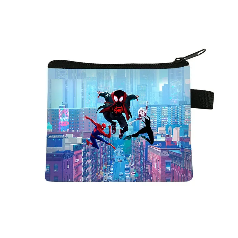 Фото Сумка SpiderMans Across The Spider-Verse для монет, Детский кошелек для мальчиков и девочек, Портативная сумка для хранения, милый кошелек, женские сумки для макияжа №4