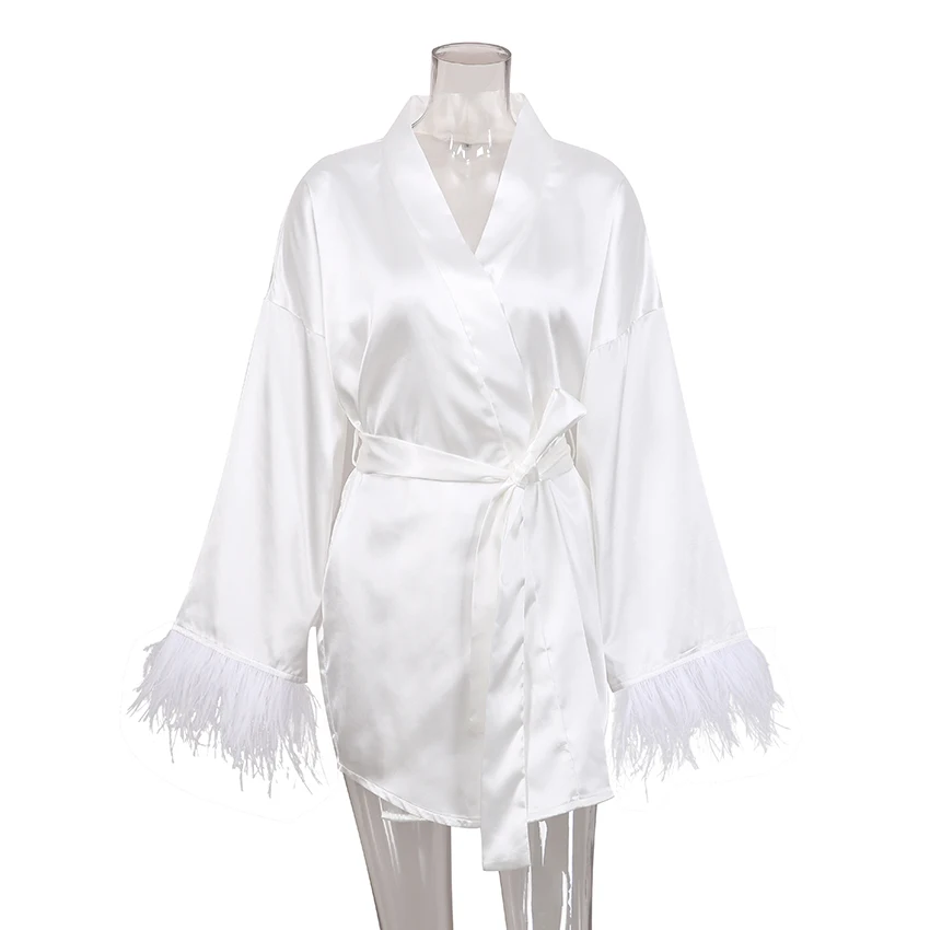 Veer Badjassen Satin Sexy Mini Jurk Lange Mouwen Losse Gowns для женщин и XXX Torino Witte Trouwjurk Zwart Bruid Jurken (art.: 3920d11218b4e) - 3920d11218b4e