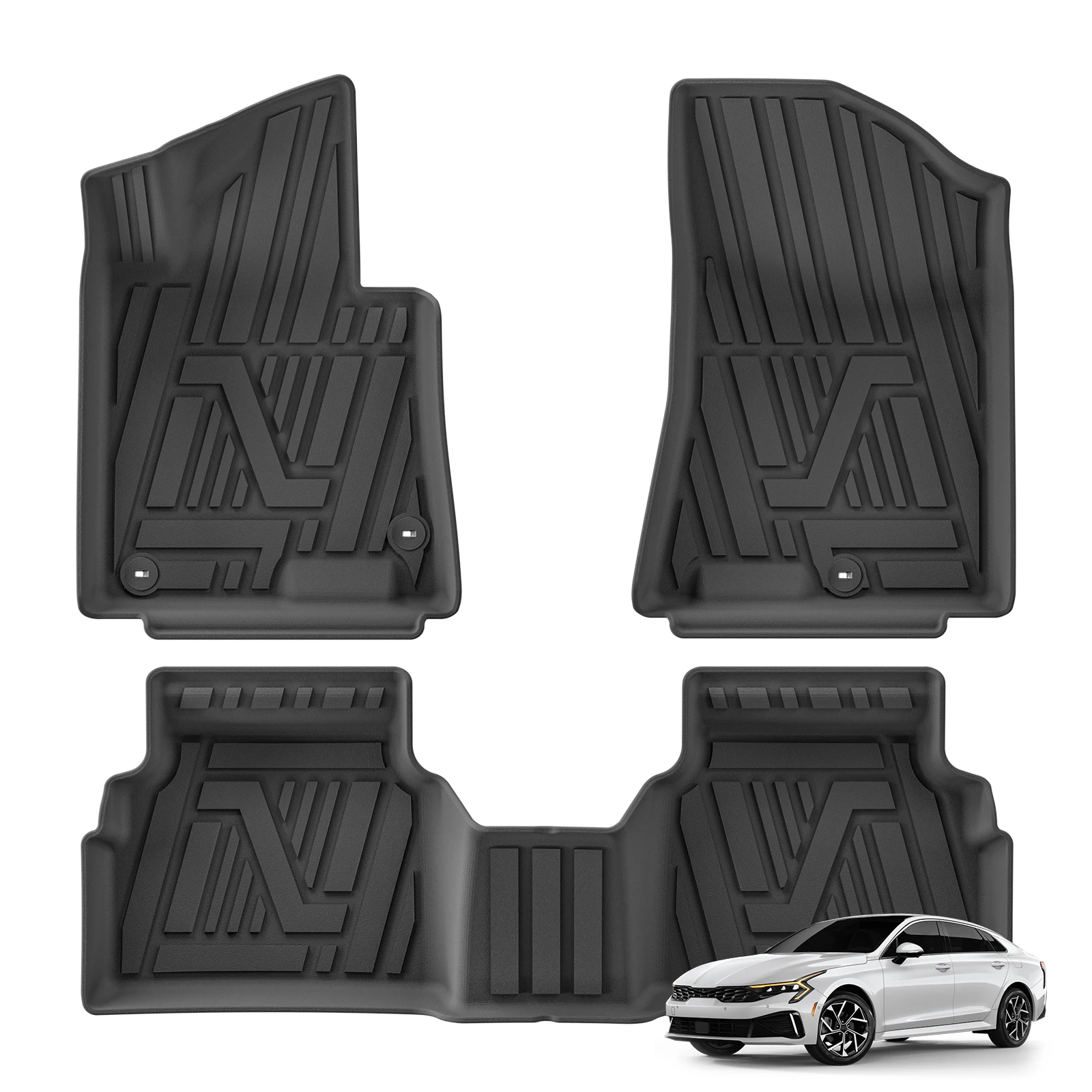 Фото Для Hyundai Sonata 11th 2020-2025/Kia K5 (только подходят для моделей FWD) 2021-2025 Автомобильные коврики TPE, подкладка для багажника, черная №2