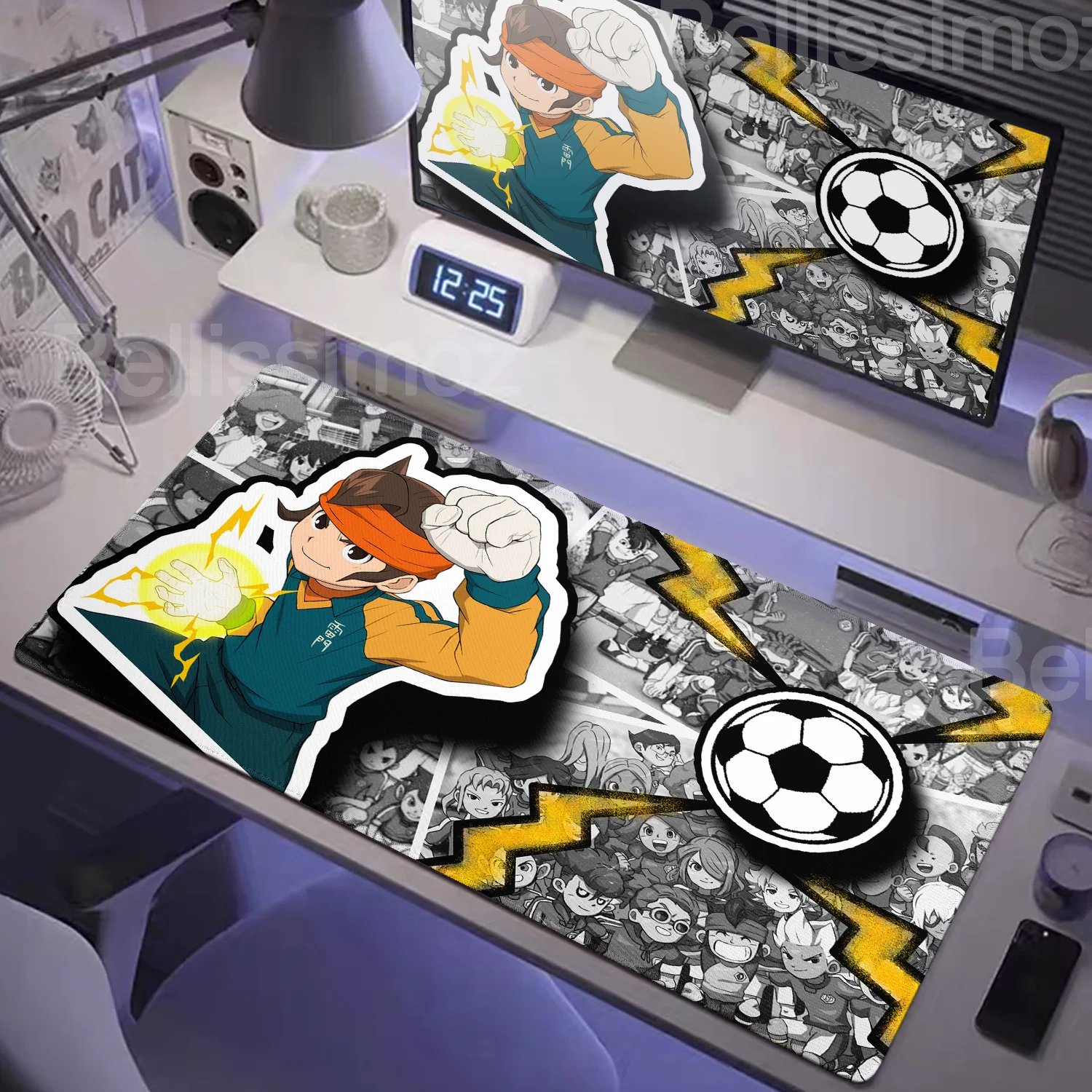 Большой коврик для мыши с HD-принтом аниме Inazuma Eleven, большой Настольный коврик для геймеров, коврик для компьютерного стола, аксессуары для клавиатуры с обработанными краями, коврик