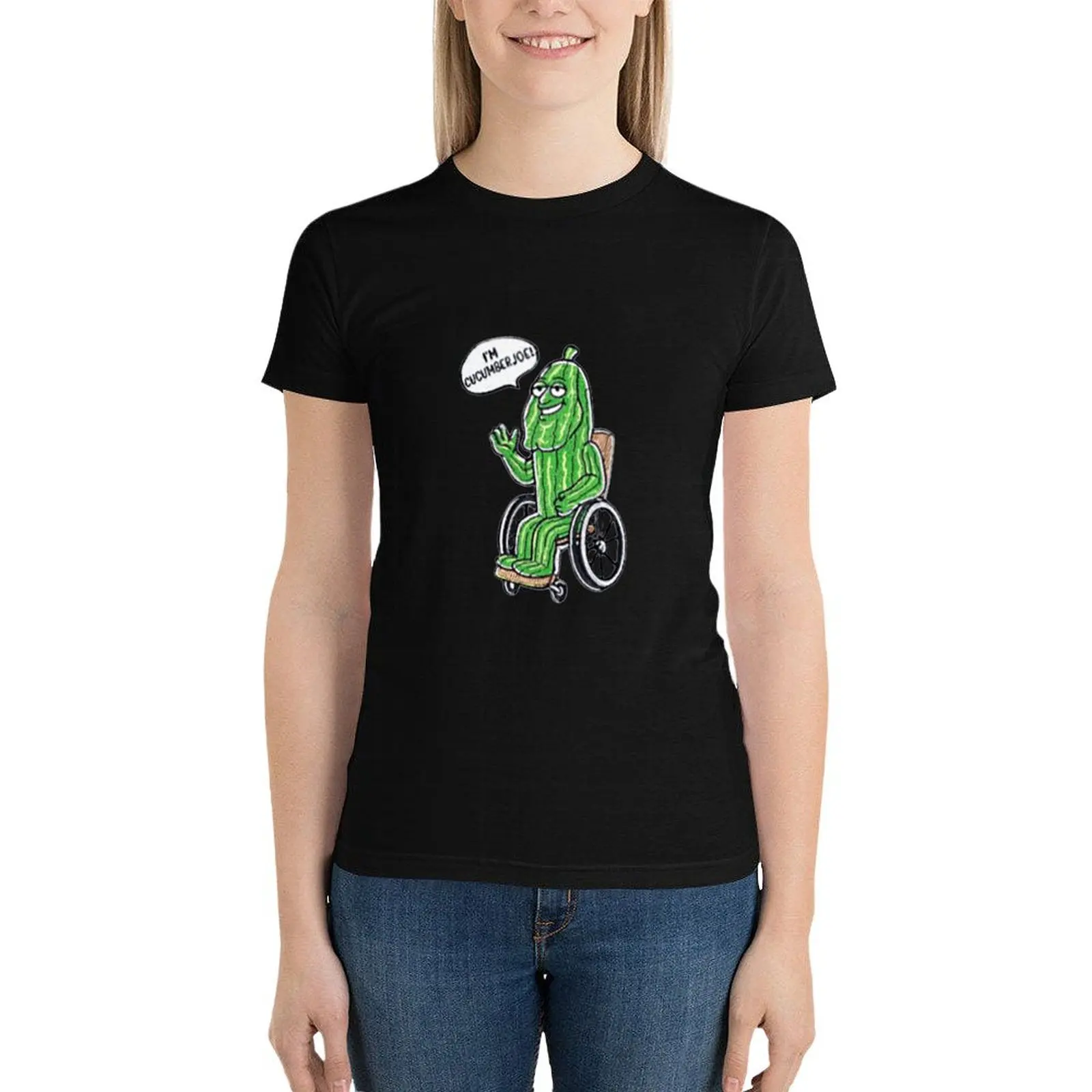 Фото Я огурец Джо! Coolshirtzcold (репродукция) Футболка женская одежда графические тренировочные рубашки для женщин №4