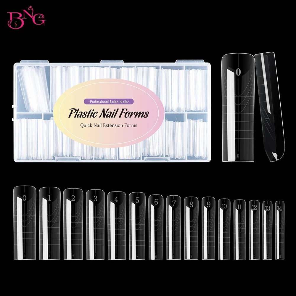 BNG Nail Dual Forms for Poly Extension Gel Nail Forms for Builder Gel Многоразовые 15 размеров Наборы акриловых форм для ногтей для маникюра Инструменты для дизайна ногтей