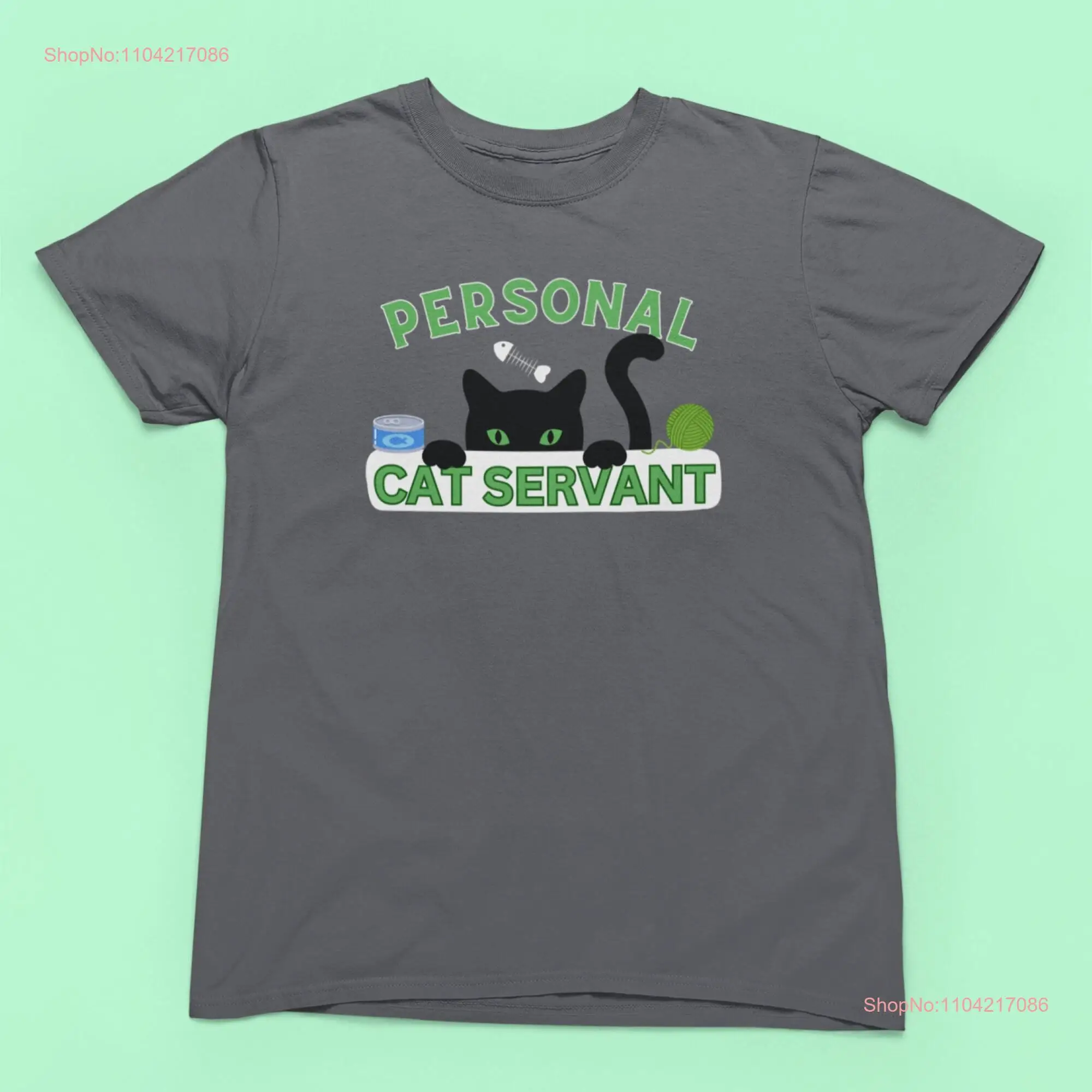 Футболка Personal Cat Servant On a Charcoal с длинными или короткими рукавами