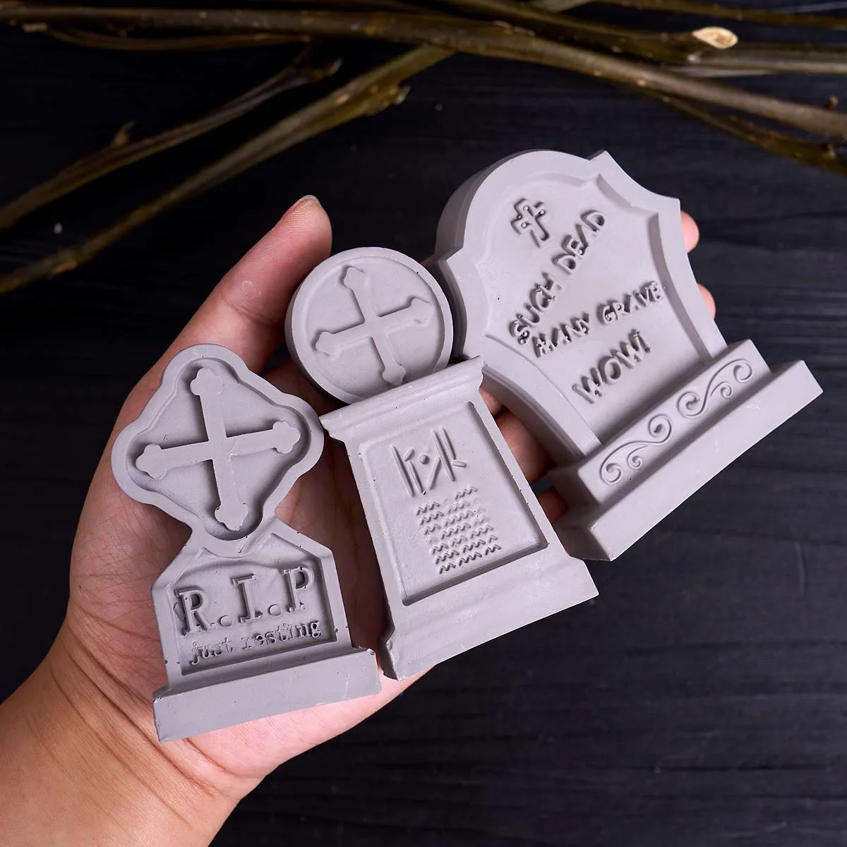 Фото 3D мультистиль рельефный крест надгробие форма для свечи DIY Хэллоуин череп мыло силиконовые формы гипс смола ремесло изготовление домашнего декора №5