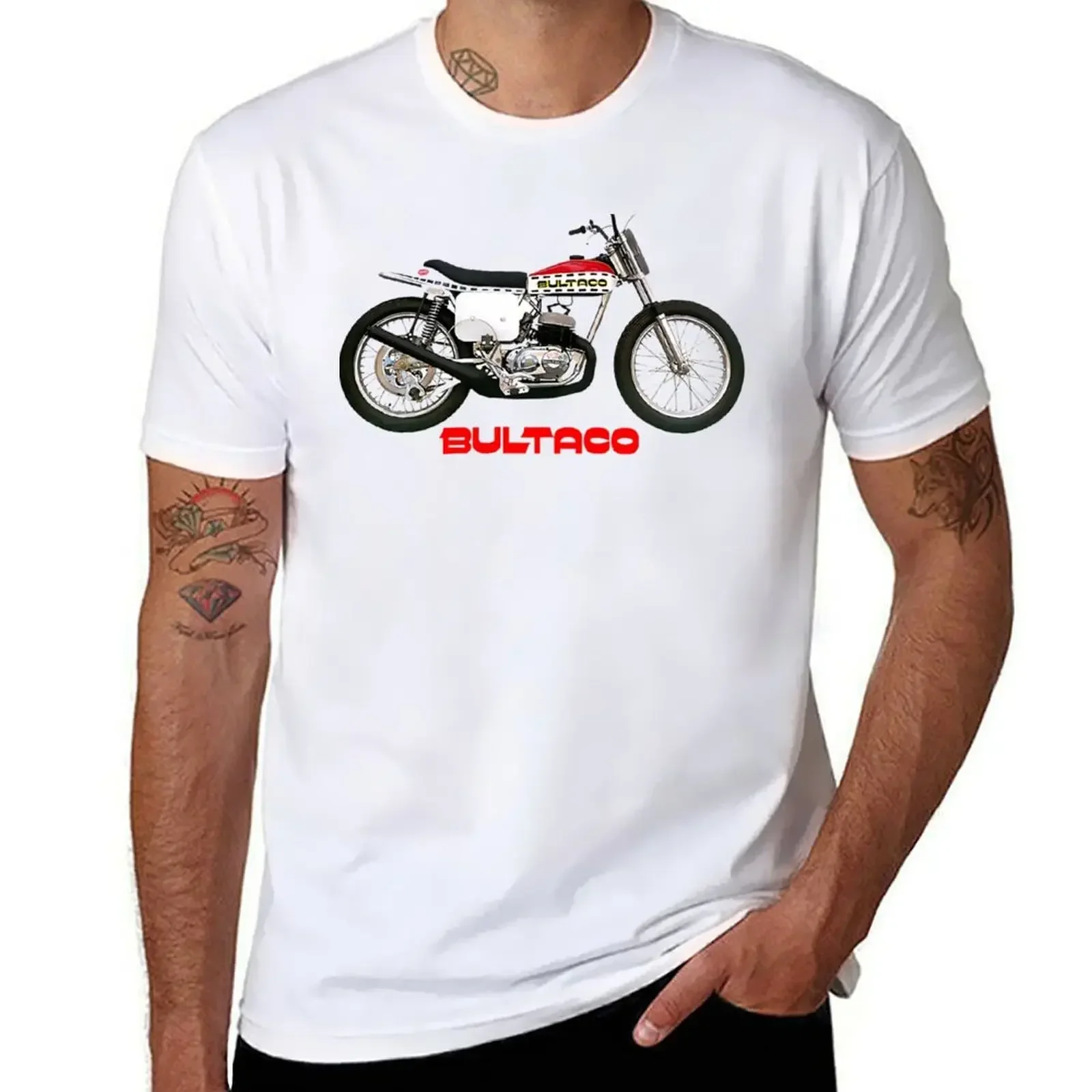Bultaco мотоциклетная футболка, потрясающие женские топы, мужская одежда
