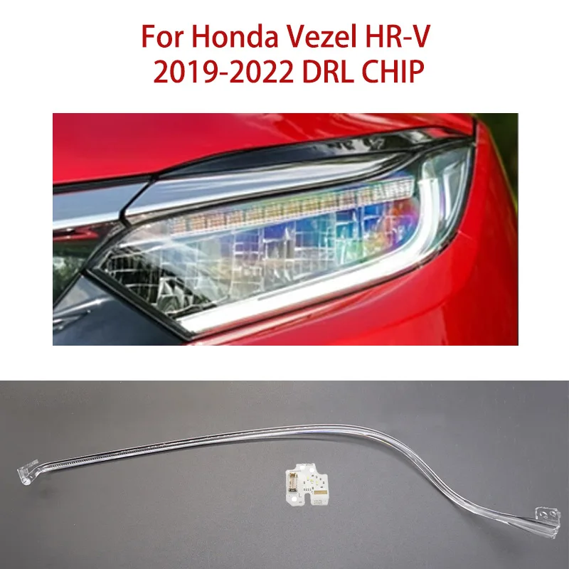 Автомобильная фара DRL CHIP, полоса белого света для Honda Vezel HR-V 2019-2022, модуль балласта «ангельский глаз» решает пожелтение проблемы