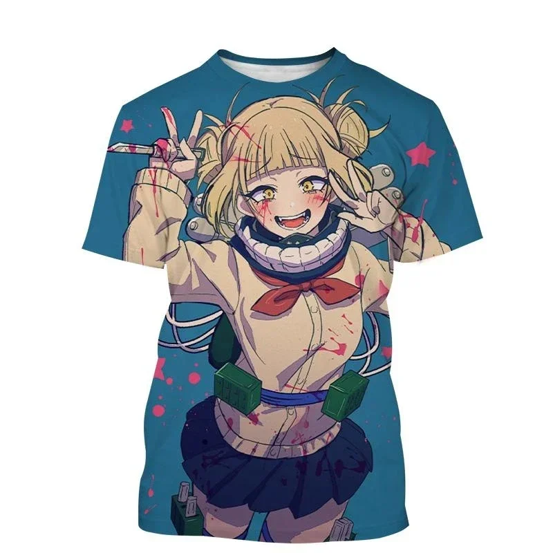 Летняя модная одежда унисекс с аниме персонажами Himiko Toga, футболки с 3D принтом, мужские и женские повседневные Модные топы с круглым вырезом и коротким рукавом (art.: 3920c81356410) - 3920c81356410