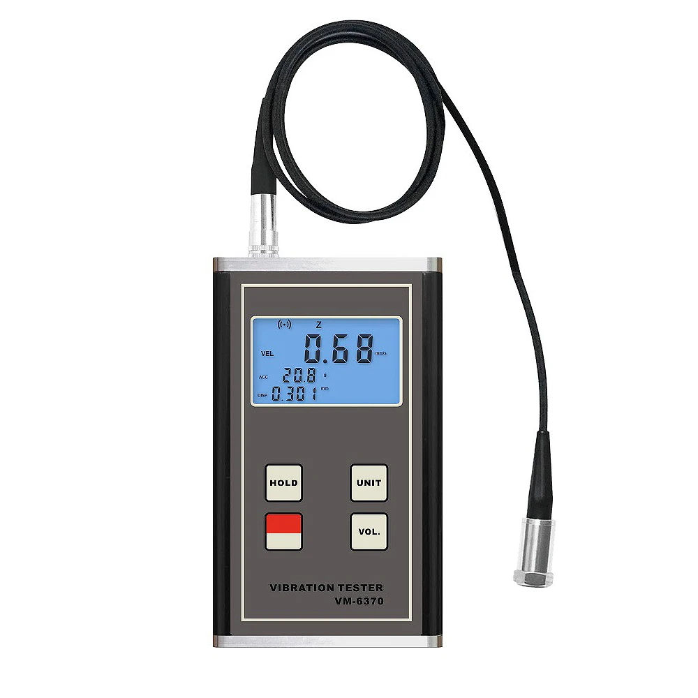 VM-6370 Цифровой тестер вибрации Частота 10 Гц ~ 10 кГц Скорость ускорения Смещение Высокоточный измеритель вибрации