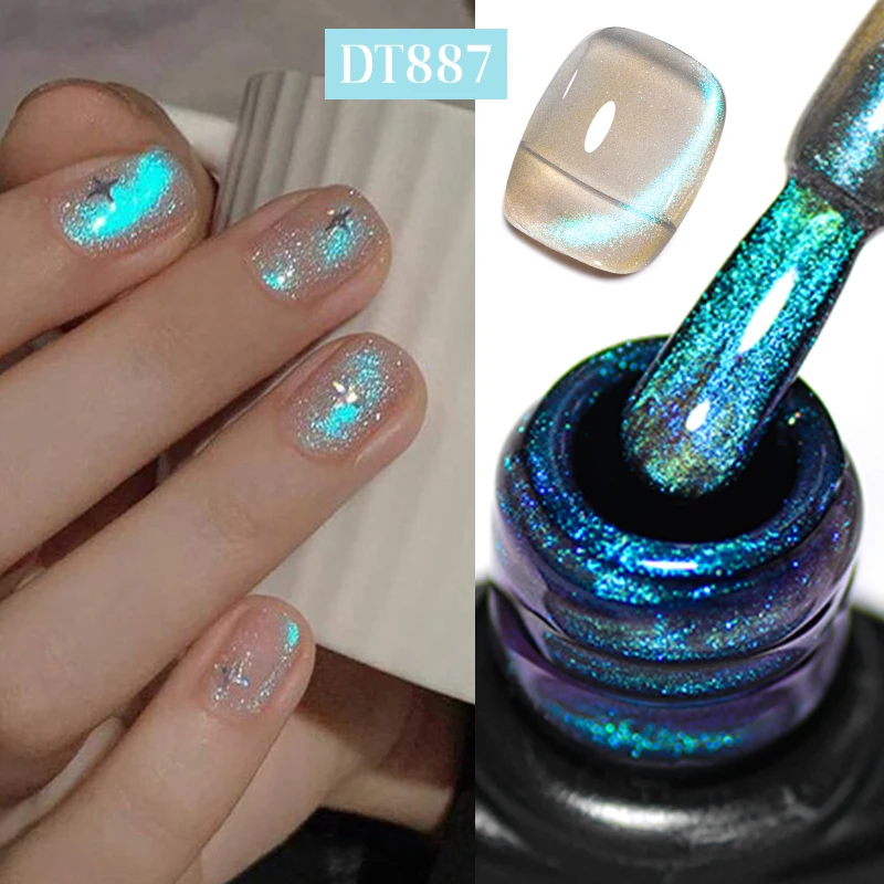 MEET ACROSS 7ml Auroras Cat Магнитный гель Ангел Слезы Кристалл Яркий лак Пропитанный UV гель маникюр