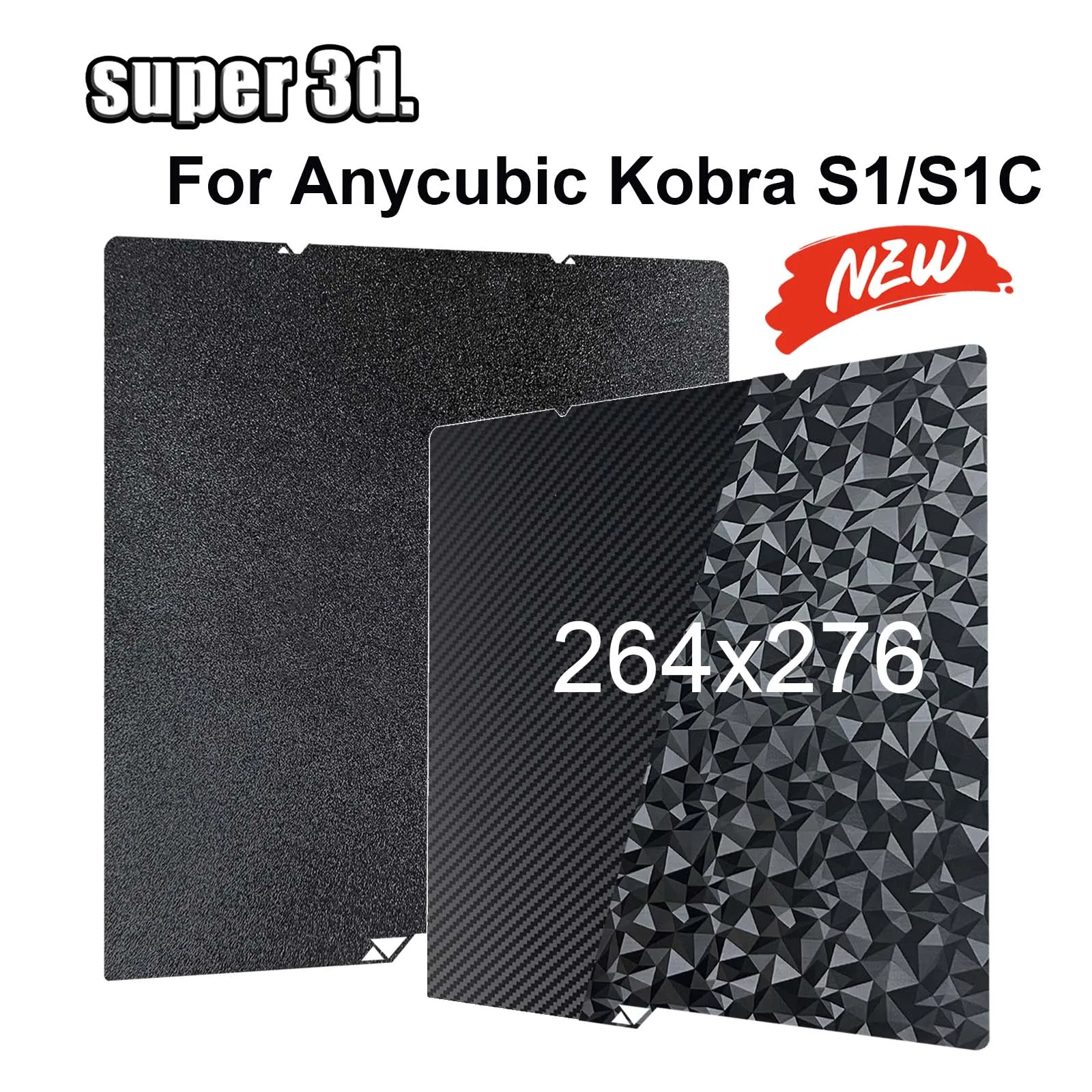 Anycubic Kobra S1 Тарілка для кровати 264x276 Kobra S1 Комбинированная сборная тарелка Double Side Peo Pet Pei Тарілка Kobra S1 Аксессуар 3d Hotend Кровать