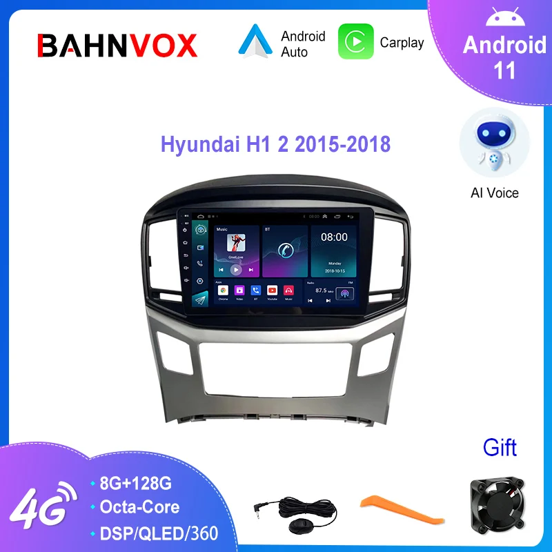 Фото Автомагнитола 9 дюймов на Android 11,0 для Hyundai H1 Grand Starex 2015 2020, стерео, мультимедийный плеер с GPS-навигацией, экраном Carplay 2 Din DSP №1