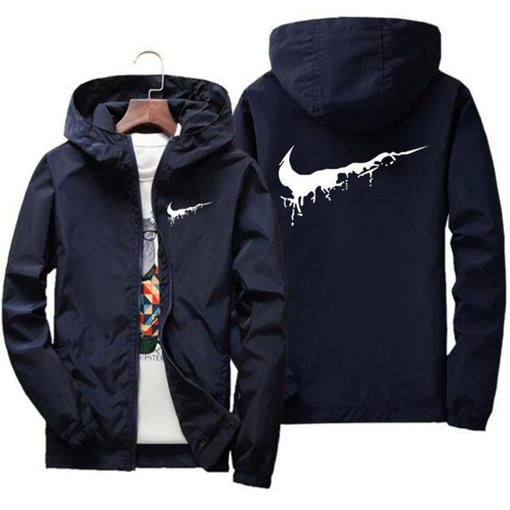 Фото Jaket с капюшоном pria, jaket musim gugur, baju olahraga berd, kerah berdiri, jaket penahan магин, merek pria, pakaian Streetwea №4