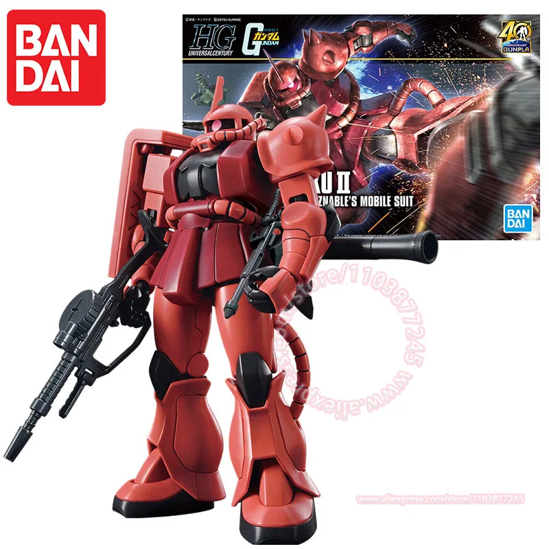 BANDAI MS-06S ZAKUII HGUC 1/144 детская игрушка подарок на день рождения в сборе модель анимация периферийные настольные украшения подвижная кукла